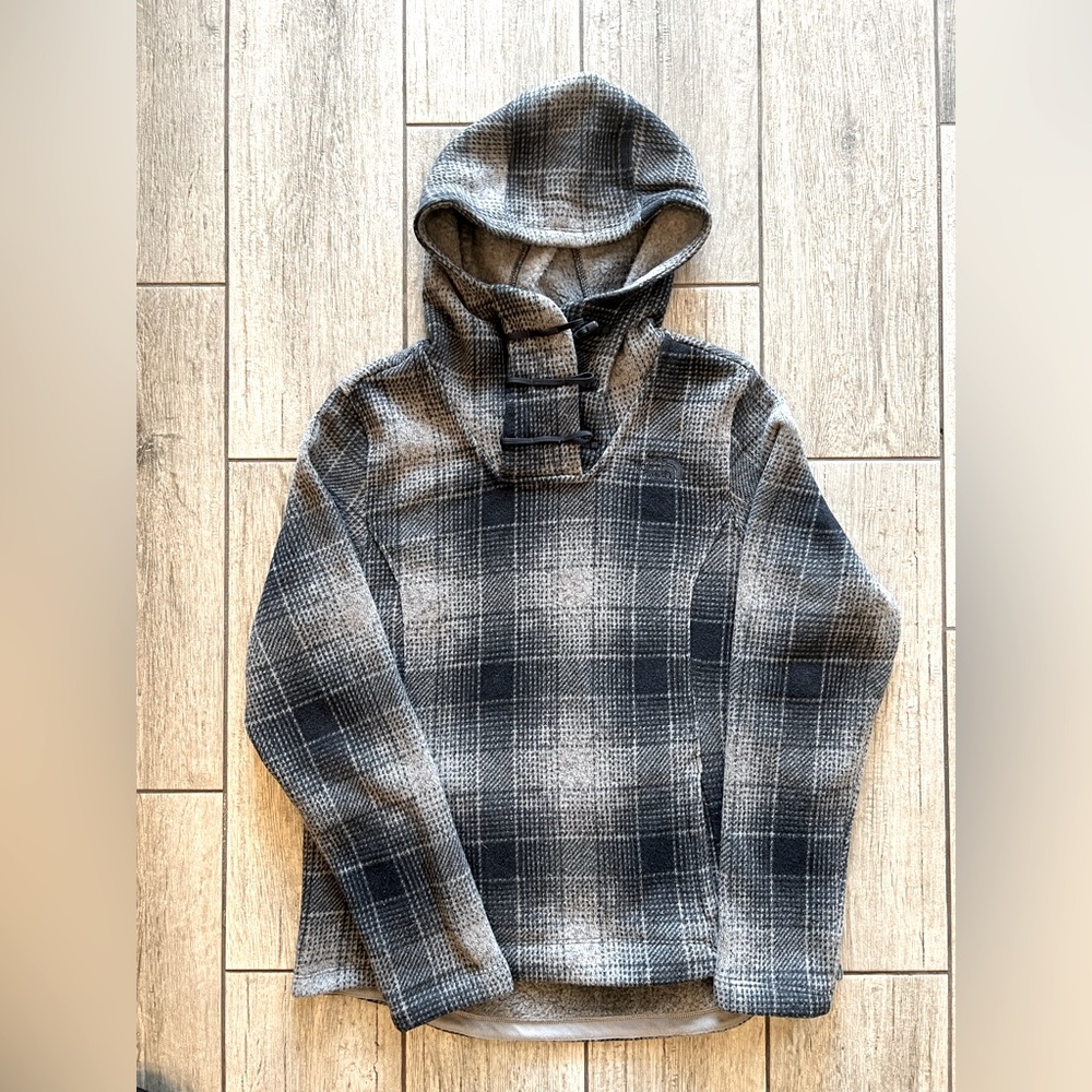 The North Face Gray Plaid Fleece Jacket